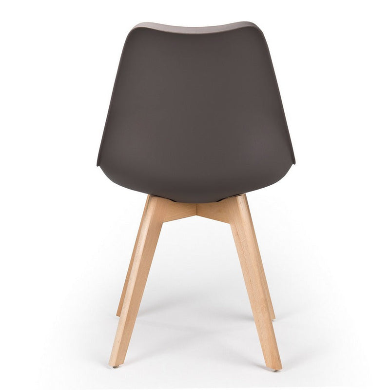 Set 4 Sedie 53,5x48,5x83 cm in Polipropilene e Similpelle Candice Caffè