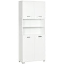 Mobile Bagno 4 ante 2 Ripiani 80x33,5x190 cm in Truciolato Bianco