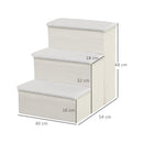 Scaletta per Cani e Gatti 3 Gradini Pieghevole e con Vano Contenitore 40x54x48 cm Bianco 