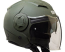 Casco Jet per Scooter Visiera Lunga CGM Illinois 129A Verde Opaco Varie Misure