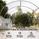 Tenda Garage Auto da Esterno 360x720x270 cm Telaio in Metallo Zincato Copertura in PE UV50+ Crema      