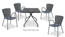 Set 4 Sedie da Giardino 56x62x84 cm in Acciaio con Braccioli RD Italia Sonia Antracite