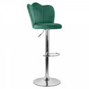 Set 2 Sgabelli 38x38x60/80 cm in Velluto Base Cromata Ottanio