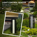 Lampada Solare da Giardino con Pannello di Ricarica 20x20x68 cm in Acciaio e Rattan Nero