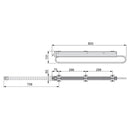 Appendiabiti Estraibile per Armadio 80 cm in Acciaio e Plastica Emuca Grigio Metallizzato