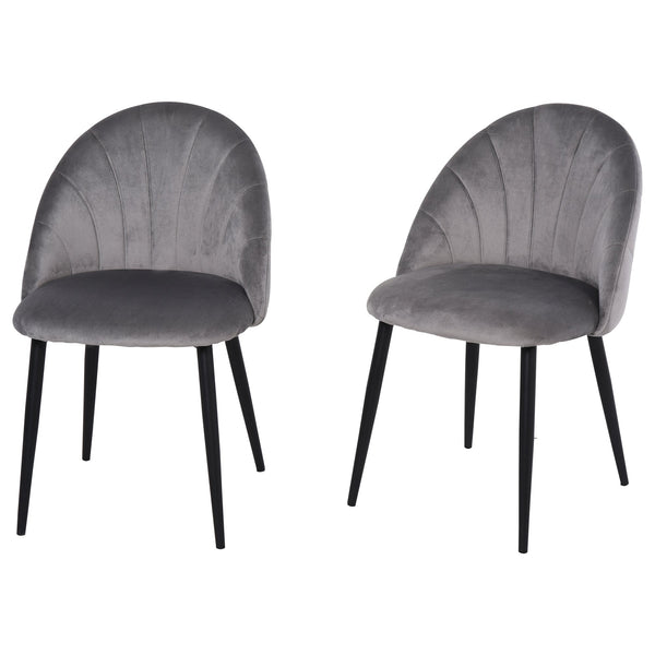 acquista Set mit 2 gepolsterten Stühlen 50 x 54 x 79 cm in grauem Samt