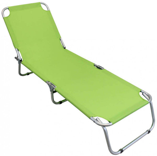 sconto Garten-Sonnenliege 187 x 58 x 24 h cm aus grünem Aluminium