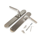 Maniglie Sydney per Porta da Interno con Placca 43 x 250 mm Alluminio e Zama Nickel 1 Set. Emuca