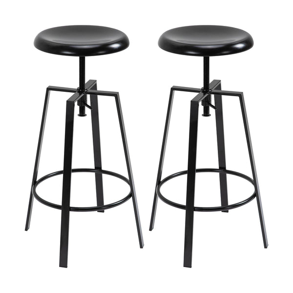 sconto Set mit 2 hohen Barhockern aus schwarzem Metall
