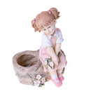 Pianta Artificiale Bambina Seduta con Vaso 33 5 cm