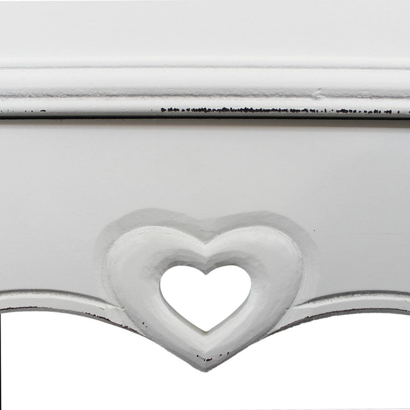 Scrittoio Cuore 87x38x103 h cm in Legno di paulownia Bianco