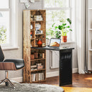 Scrivania Moderna Pieghevole 98x51x153 cm con Libreria e Lavagna in Legno e Metallo Marrone Rustico      