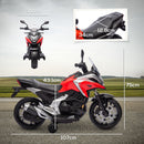 Moto Elettrica per Bambini Licenza Honda con Fari e Rotelle Rosso  