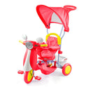 Triciclo a Spinta per Bambini con Pedali Vespino Rosso