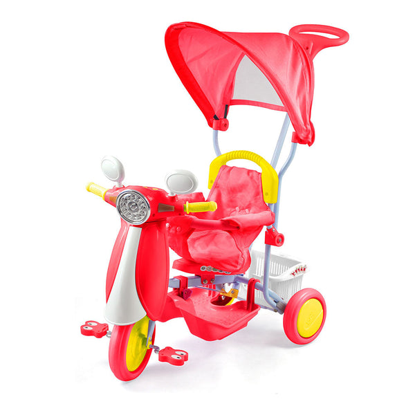 online Schiebedreirad für Kinder mit Pedalen Vespino Red