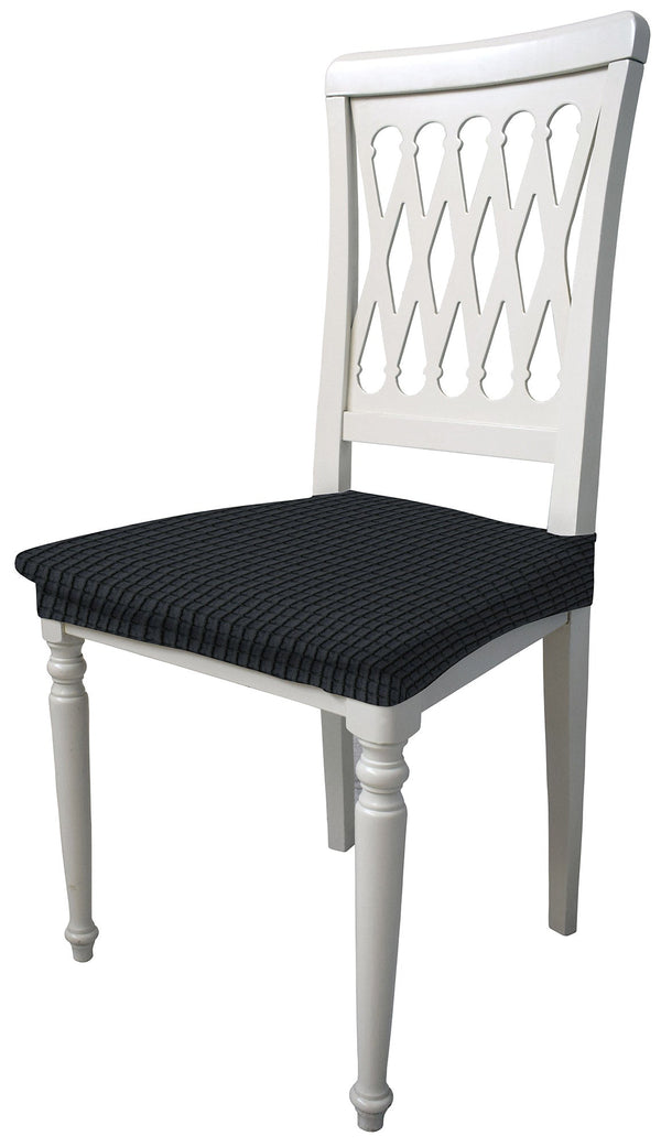 Set mit 2 Stretch-Stuhlhussen aus dunkelgrauem Leslie-Polyester acquista