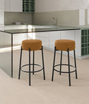 Set 2 Sgabelli Syd 41x41x67 cm in Tessuto Ocra       