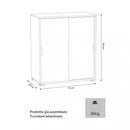 Mobiletto 2 Ante Scorrevoli 75x38x85 h cm in Truciolare bilaminato Bianca