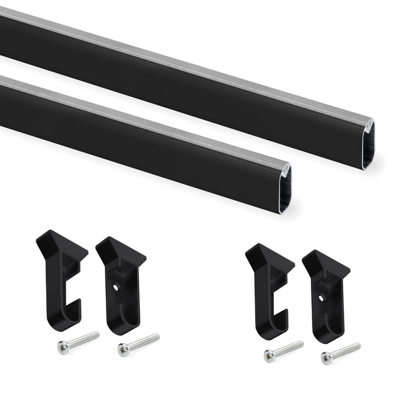 Set 2 Barre Appendiabiti per Armadio 75 cm in Alluminio Emuca Nero