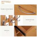 Mobile Guardaroba per Ingresso con Specchio Appendiabiti e Scarpiera Regolabile in Legno 