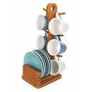 Set 6 Tazzine da Caffè con Piattino e Stand Ø6x6 cm in Gres VdE Tivoli 1996 Shades of ocean