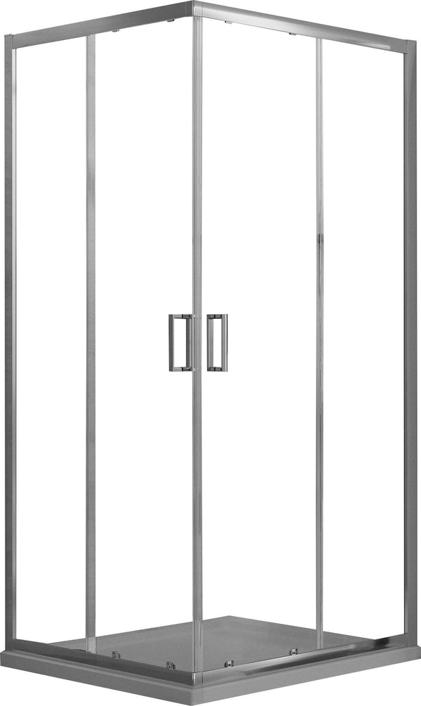 Eckduschkabine 2 Schiebetüren in transparentem Kristall 6 mm H198 Fosterberg Dragor Verschiedene Größen sconto