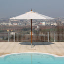 Ombrellone da Giardino Ø4 m Palo Ø48 mm in Legno Telo in Acrilico Danieli Havana Ecrù