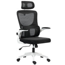 Sedia Ergonomica da Ufficio Girevole 60x59x114-122 cm con Poggiatesta Rimovibile in Tessuto a Rete Nero  