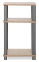 Mobile Scaffale 3 Ripiani in Truciolato Fumer Roll Grigio e Rovere