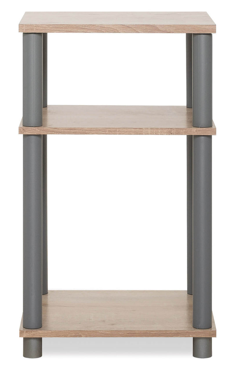 Mobile Scaffale 3 Ripiani in Truciolato Fumer Roll Grigio e Rovere