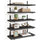 Set 5 Mensole da Parete 40x12x1,5 cm Scaffali da Muro con Staffe in Metallo Nero