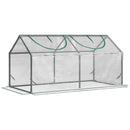 Mini Serra da Giardino con 2 Finestre 119x60x60 cm Copertura PVC Anti-UV Trasparente