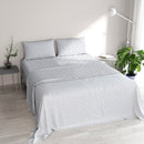 Set Lenzuola Matrimoniale con Stampa Sopra Sotto e Federe in Cotone Athena Dora Grigio