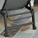 Lettino Prendisole da Giardino 169x65x102 cm  UV Nero e Grigio