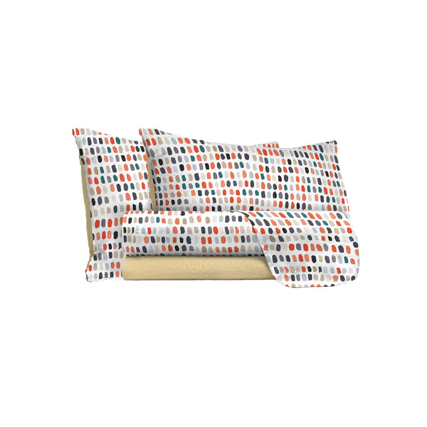 Bettwäsche-Set mit Aufdruck oben und unten und Skizzen-Kissenbezügen in verschiedenen Größen acquista