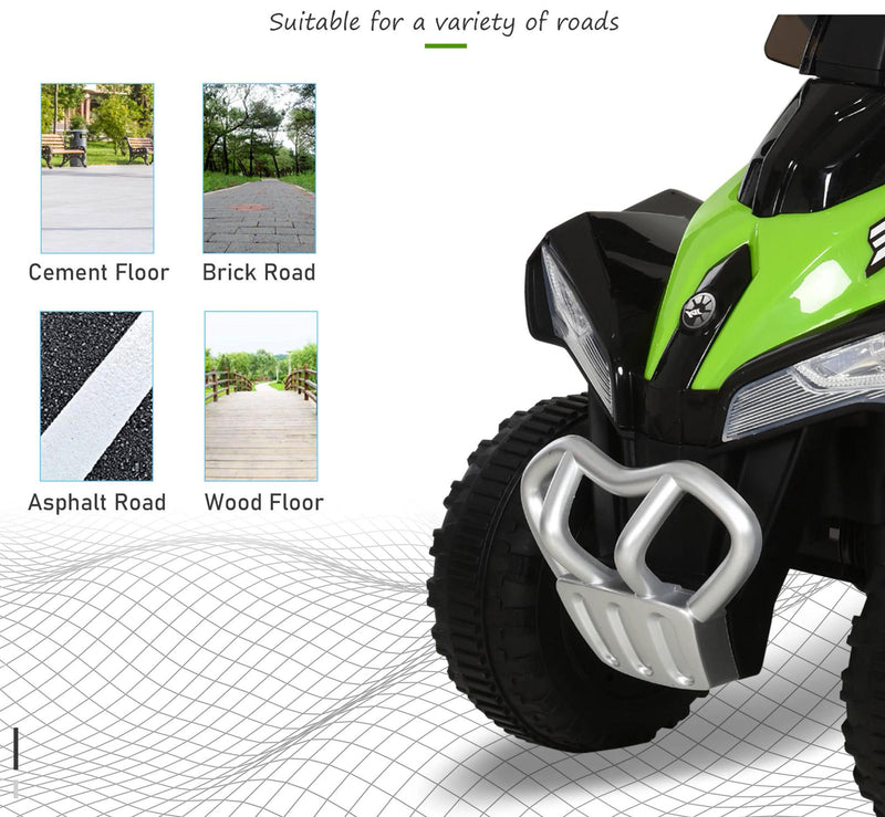 Mini Quad Elettrico per Bambini 6V Kid Go Deluxe Verde