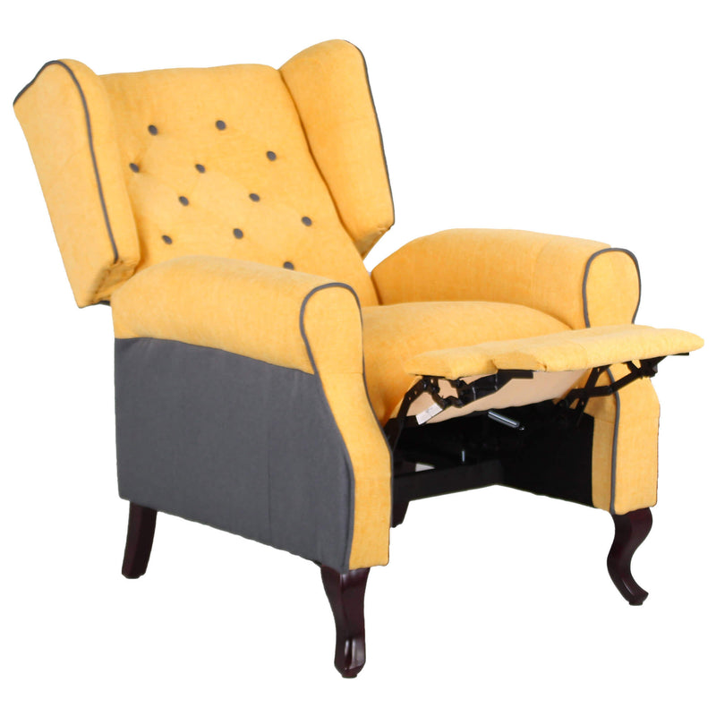 Poltrona Relax Reclinabile in Tessuto Ocra