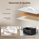 Set 2 Comodini 40x30x60 cm con Luci LED e Stazione di Ricarica in Acciaio e Tessuto Non Tessuto Bianco      
