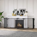 Recinto per Cani Gatti Pieghevole 362,5x2x76 cm 6 Sezioni in Acciaio Nero