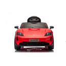Macchina Elettrica per Bambini Porsche Taycan Turbo S 12V con Telecomando Bluetooth Luci LED e Tappetini Rosso