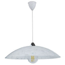Sospensione D50 1xE27 Montatura Cromo-Bianco Vetro Lastra Bianco Garden E-Energy Lena