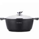 Casseruola Pentola Royalty Line con Rivestimento Antiaderente Effetto Marmo 32 cm Nero      