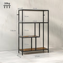 Libreria a 4 Ripiani in Stile Industriale 77x30x116 cm in Legno e Metallo Marrone Rustico   