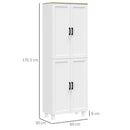 Mobile Dispensa da Cucina 60x30x170,5 cm a 4 Ante in Legno Bianco  