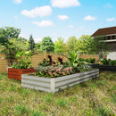 Letto per Orto Rialzato con Fondo Aperto 241x90,5x30 cm in Metallo Argento   