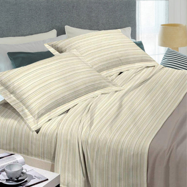 Satz Baumwolllaken oben und unten und Cober Arianna Ecrù Kissenbezüge in verschiedenen Größen acquista