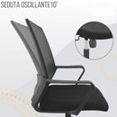 Sedia Operativa da Ufficio 45x51x94/100h cm Ergonomica con Supporto Lombare Nera