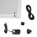 Bacheca con Apertura a Battente 30,1x48,7x2,3 cm in Alluminio con Led Silver