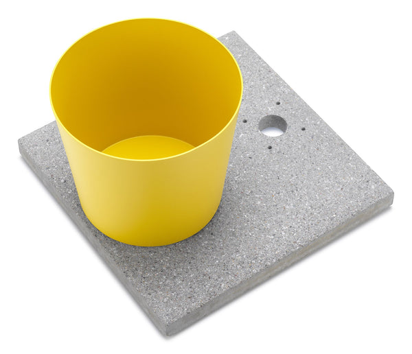 acquista Base con Vaschetta per Fontane con Ghiera Piccola 40x40x5 cm in Cemento Belfer 42/BSE/4 Giallo
