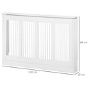 Copritermosifone a Doghe 120x18x84 cm in MDF e Acciaio Bianco